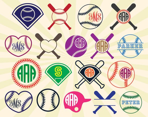 Download Baseball SVG Cut Files Baseball Monogram SVG Baseball | Etsy