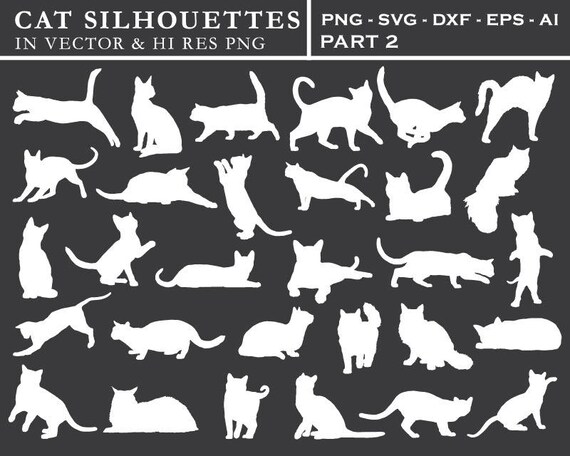 Download Cat Svg Cat Silhouette Svg Cut Files Cat Clipart Cat Etsy