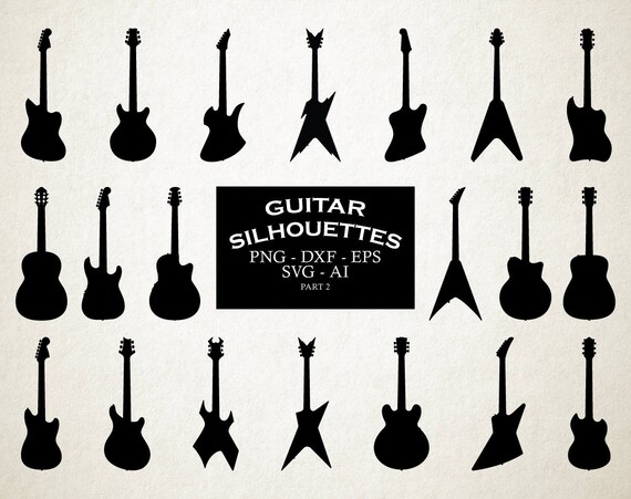 Download Guitar SVG Guitar Silhouette SVG Clip Art Guitar Cut Files ...