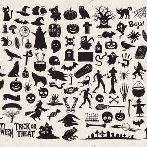Halloween SVG-bundel - Spookachtige silhouetten, vectorclipart, Cricut-snijbestanden | PNG, DXF, EPS afbeelding 2