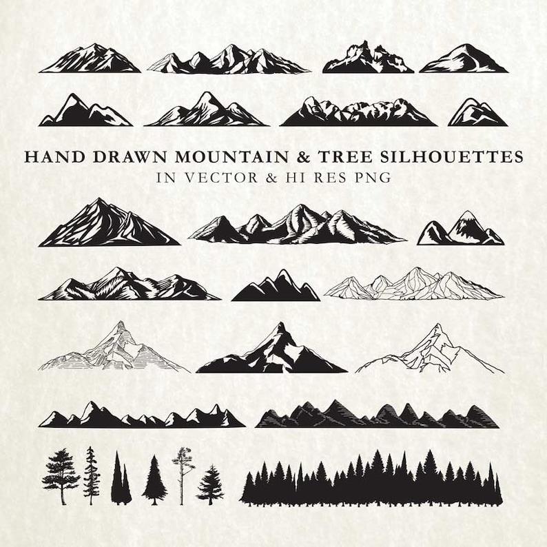 Free Free Mountain Range With Trees Svg 554 SVG PNG EPS DXF File