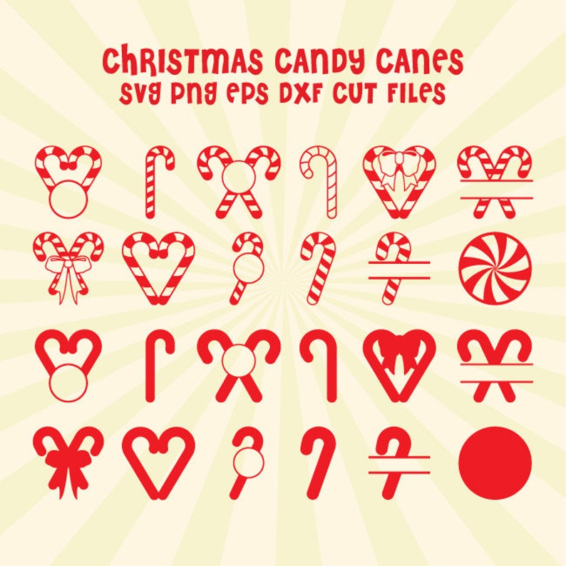 Download Christmas Candy Cane Monogram Frame SVG Candy Cane SVG Cut ...