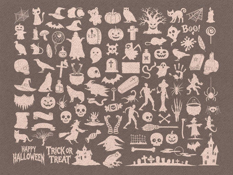 Halloween SVG-bundel - Spookachtige silhouetten, vectorclipart, Cricut-snijbestanden | PNG, DXF, EPS afbeelding 3