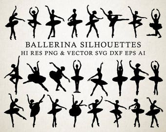 Ballerina silhouette, Ballet silhouette, Ballerina Clipart, Ballet Dance Ballerina Clipart Vector PNG, SVG, DXF, ai, eps Instant Download