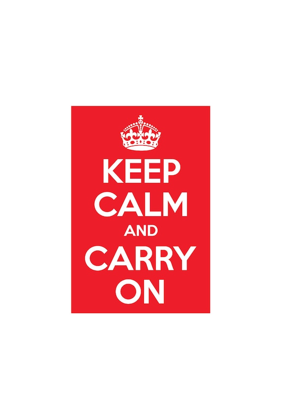 Keep Calm and Carry on Poster, Retro Crown Clipart (digital