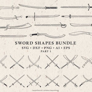 Sword SVG bundle, Sword shape Outline SVG, Crossed Swords SVG Files for Cricut, sublimation - Png, Vector Svg, Dxf, Eps Digital Download