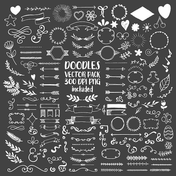 Hand Drawn Scribble, Sketch, Drawing, Doodle Clipart Clip Art PNG & Vector  EPS AI Scrapbook Design Element Digital Instant Download - Etsy