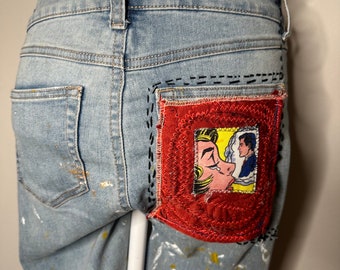 Patched Denim / Reworked Vintage / Upcycled Jeans / Upcycled Denim