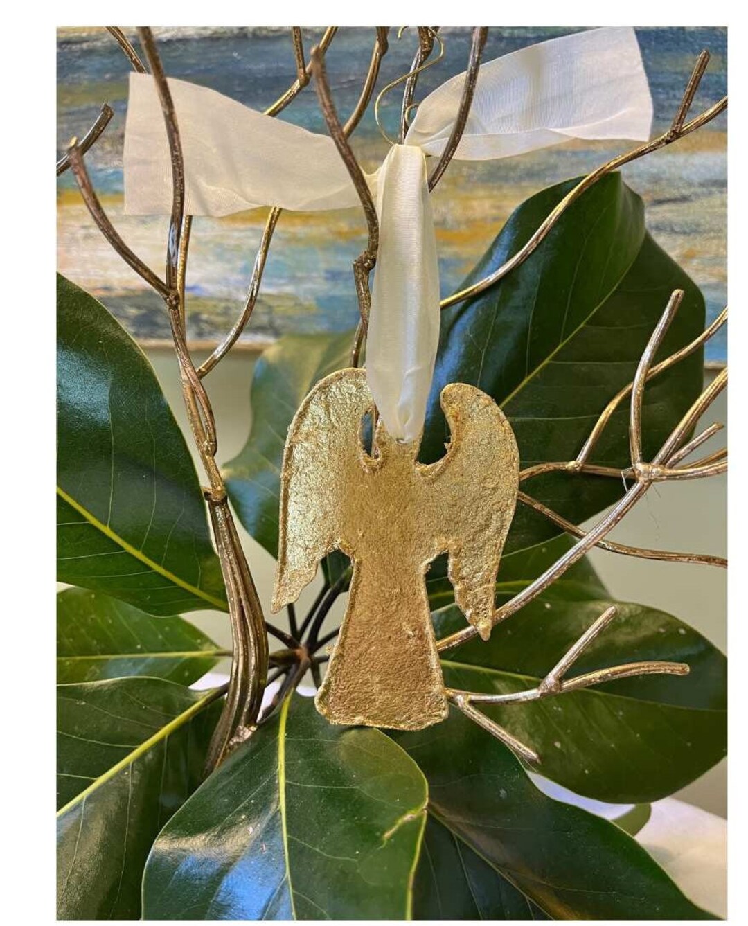 Angel Gold Leaf Christmas Tree Ornament / Handmade Etsy