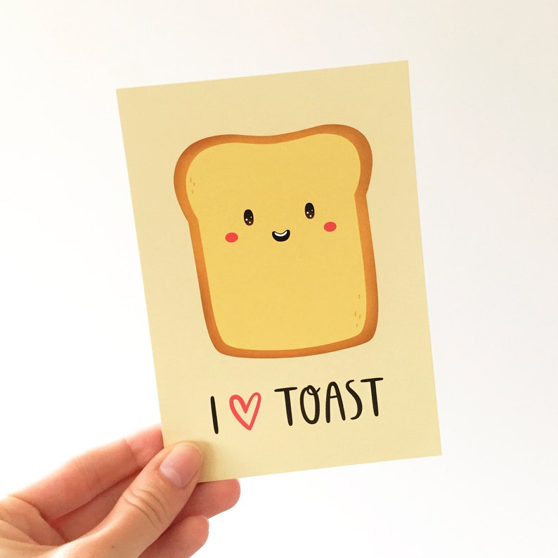 Toast Print Kitchen Decor Breakfast Print Funny Kitchen Prints Kitchen and Dining Decor Food Lover Gifts Cute Food Print image 2