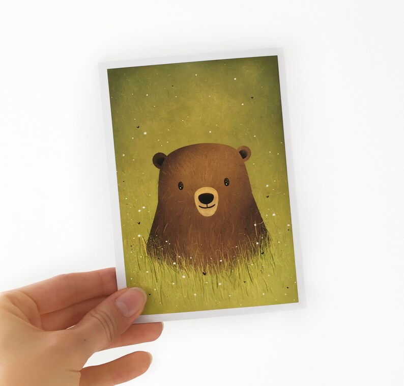 Cute Bear Print Nursery Decorations Bear Cub Gift Wildlife Animal Print Woodland Nursery Decor Bear Nursery Print image 3