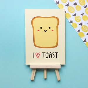 Toast Print Kitchen Decor Breakfast Print Funny Kitchen Prints Kitchen and Dining Decor Food Lover Gifts Cute Food Print image 1