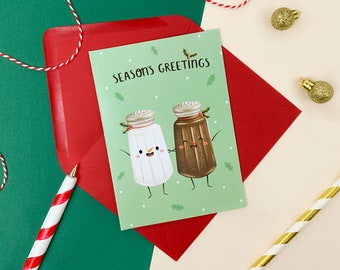 Season's Greetings Card - Christmas in July - Holidays Season Greeting Card - Funny Christmas Card - Salt and Pepper Christmas Card