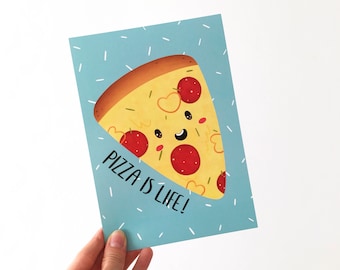 Cute Pizza Art Print - Foodie Gifts - Gift for Pizza Lovers - Kitchen and Dining Decor - Food Pun Print - Pizza Party Gift - Food Wall Art