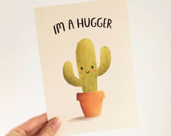 Cute Cactus Print - New House Gift - Cactus Gift - Nature Room Decor - Friendship Gift - Sending a Hug - Across the Miles Gift