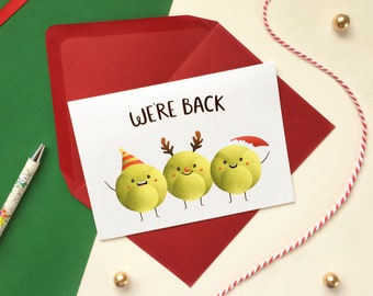 Sprouts Christmas Card - Pun Christmas Card - Food Pun Card - Brussel Sprouts Card - Christmas Sprouts - Christmas Dinner Card