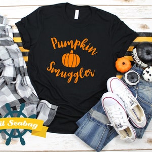 Pumpkin Smuggler, Maternity Fall Shirt, Pumpkin Shirt, Bella Canvas, Scoop Neck, Halloween