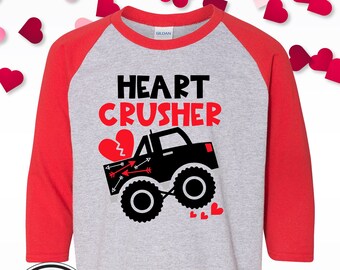 Heart Crusher, Boys Valentines Day Shirt, Happy Valentines Day, Valentines Gift