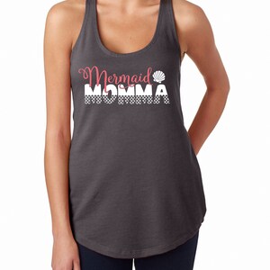 Momma Mermaid, Mermaid Tank Top, Racerback, Seashell Tank Top, Mermaid Theme, Mermaid Life, Nautical Shirt, Beach Tank Top