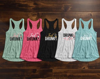 Drunk in Love, Just Drunk | Wedding Shirts, Bridal Party, Bride, Bridesmaid, Bachelorette Party Tank Tops, Racerback