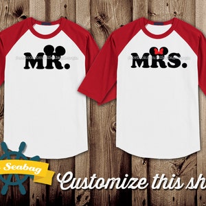 Mr. Mrs. Disney Shirts, Short Sleeve or 3/4 sleeve, Mr. Mrs. Mickey Shirts, Couples Shirts, Disney Shirt, Disney Trip Shirt, Disneymoon