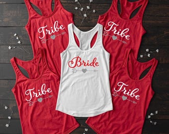 Bride Tribe Bachelorette Tank Tops, Bride Racerback, Bride, Maid of Honor, Bachelorette ShirtsBULK DISCOUNT