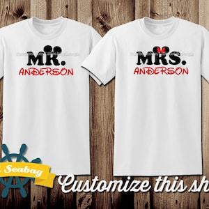 Just Married Disney Shirts, Mr. and Mrs. Mickey Shirts, Couples Shirts, Disney Family Shirt, Disney Honeymoon, Wife and Husband Mickey