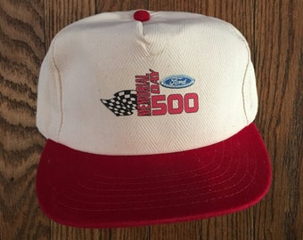 Vintage 90s Ford Memorial Day 500 Strapback Hat Baseball Cap