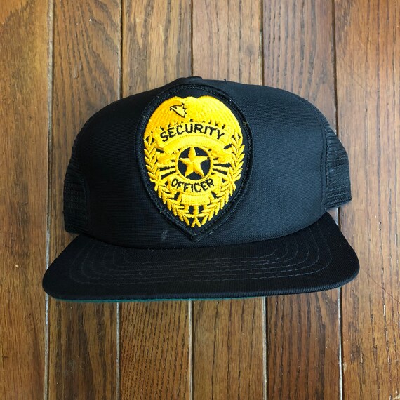 Vintage 80s 90s Security Officer Mesh Trucker Hat Sna… Gem