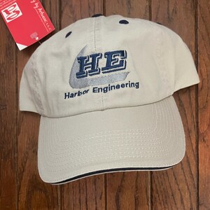 Vintage 90s Deadstock Minimal Harbor Engineering Strapback Hat Baseball Cap