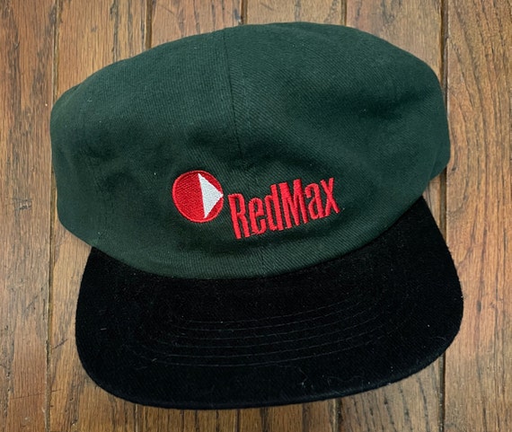 Vintage 90s Minimal Redmax Stretch Fit Hat Baseball Cap 