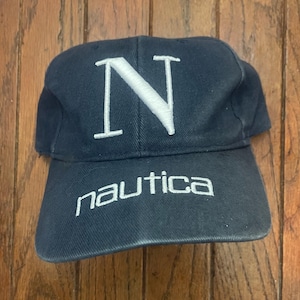 Vintage 90s Minimal Nautica Unstructured Strapback Hat Baseball Cap
