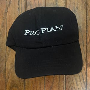Vintage 90s Minimal Pro Plan Dog Food Unstructured Strapback Hat Baseball Cap