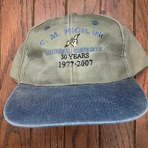 Vintage 90s Minimal CM HIGH Electrical Contractor Strapback Hat Baseball Cap