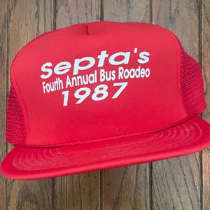 Vintage Trucker Cap Snapback Baseball Cap 1987 Septa Bus Roadeo