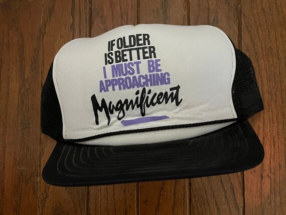Vintage 80s 90s Older Magnificent Funny Mesh Trucker Hat Snapback Hat Baseball Cap