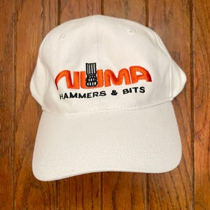 Vintage 90s Minimal Unstructured Numa Hammers & Bits Strapback Hat Baseball Cap