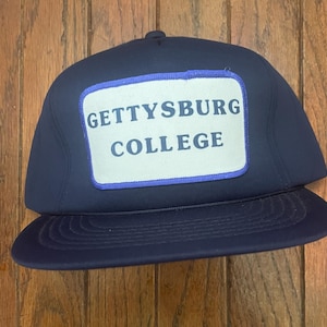 Vintage Deadstock Gettysburg College Snapback Hat Baseball Cap Patch