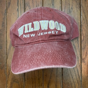 Vintage 90s Minimal Unstructured Wildwood New Jersey Strapback Hat Baseball Cap