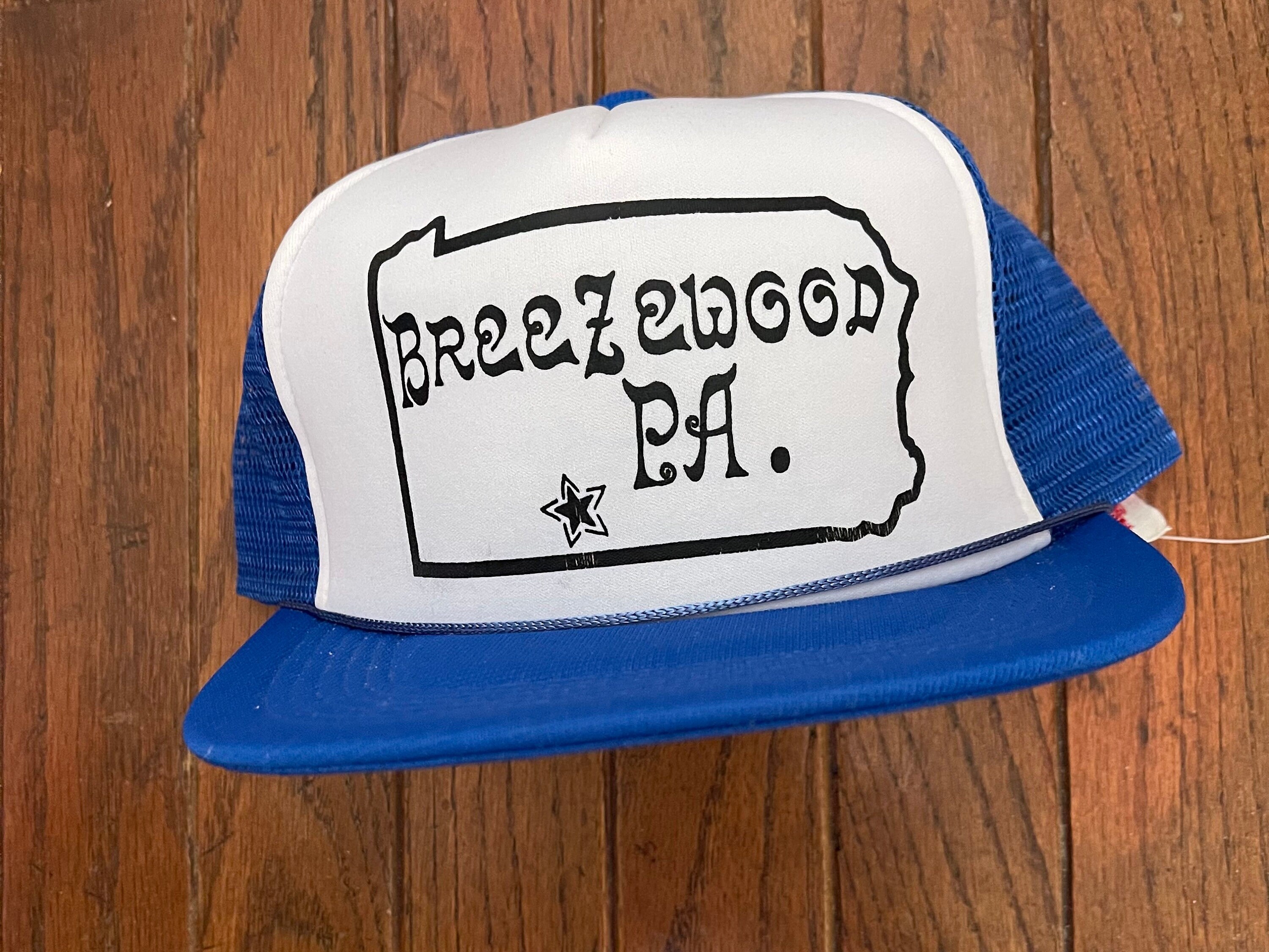 Vintage 80s 90s Breezewood Pennsylvania Mesh Trucker Hat Snapback Hat Baseball Cap