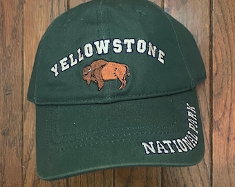Gorra de béisbol vintage del Parque Nacional de Yellowstone con correa trasera.
