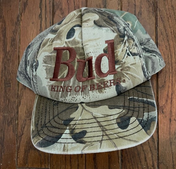 Vintage 80s 90s Camo Bud Budweiser Beer 