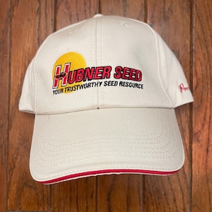 Vintage Deadstock Hubner Seed Farm Strapback Hat Baseball Cap