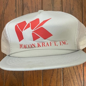 Vintage Trucker Hat Snapback Baseball Cap Macon Kraft Inc