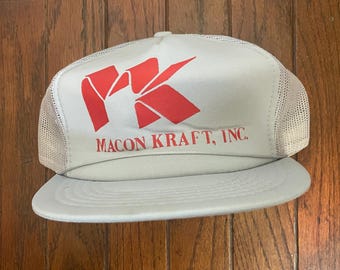 Vintage Trucker Hat Snapback Baseball Cap Macon Kraft Inc