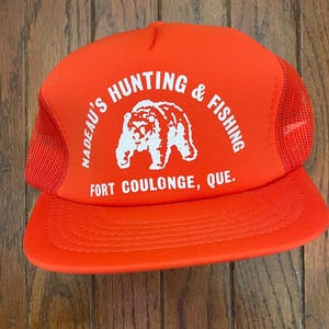 Vintage Trucker Hat Snapback Baseball Cap Hunting Fishing Quebec Canada