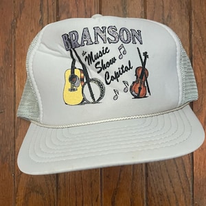 Vintage Branson Missouri Guitar Music Show Capital Vacation Tourist Travel Trucker Hat Snapback Hat Baseball Cap