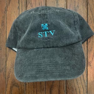 Vintage 90s Minimal Unstructured STV Strapback Hat Baseball Cap