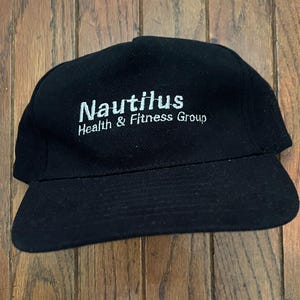 Vintage 90s Minimal Unstructured Nautilus Strapback Hat Baseball Cap