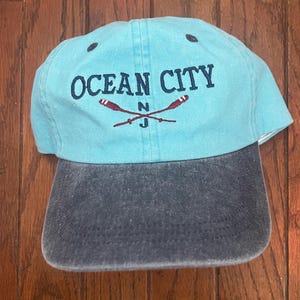 Vintage 90s Deadstock Ocean City New Jersey Unstructured Dad Hat Cap Strapback Hat Baseball Cap